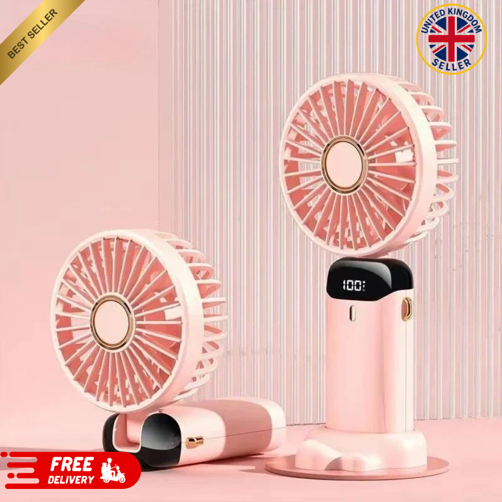 Mini Hand-held Fan Portable Folding Desk Fan Cooler Cooling USB Rechargeable Fan