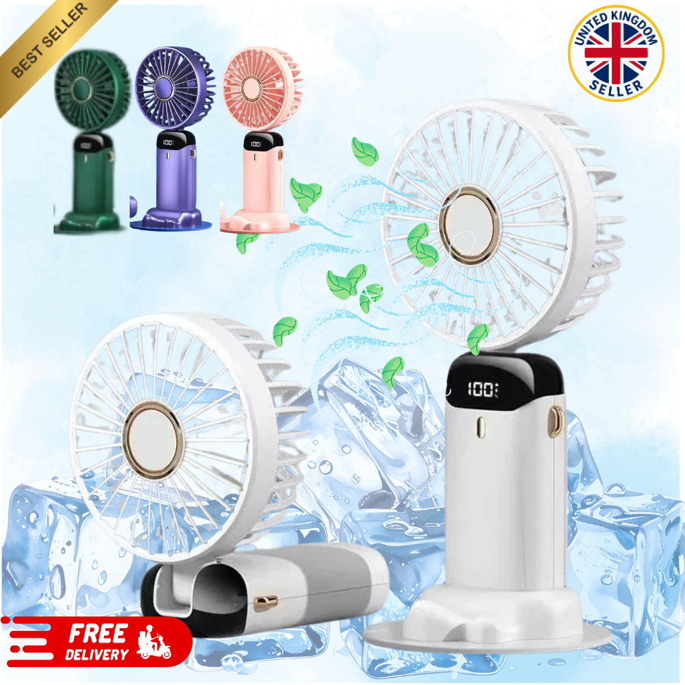 Mini Hand-held Fan Portable Folding Desk Fan Cooler Cooling USB Rechargeable Fan