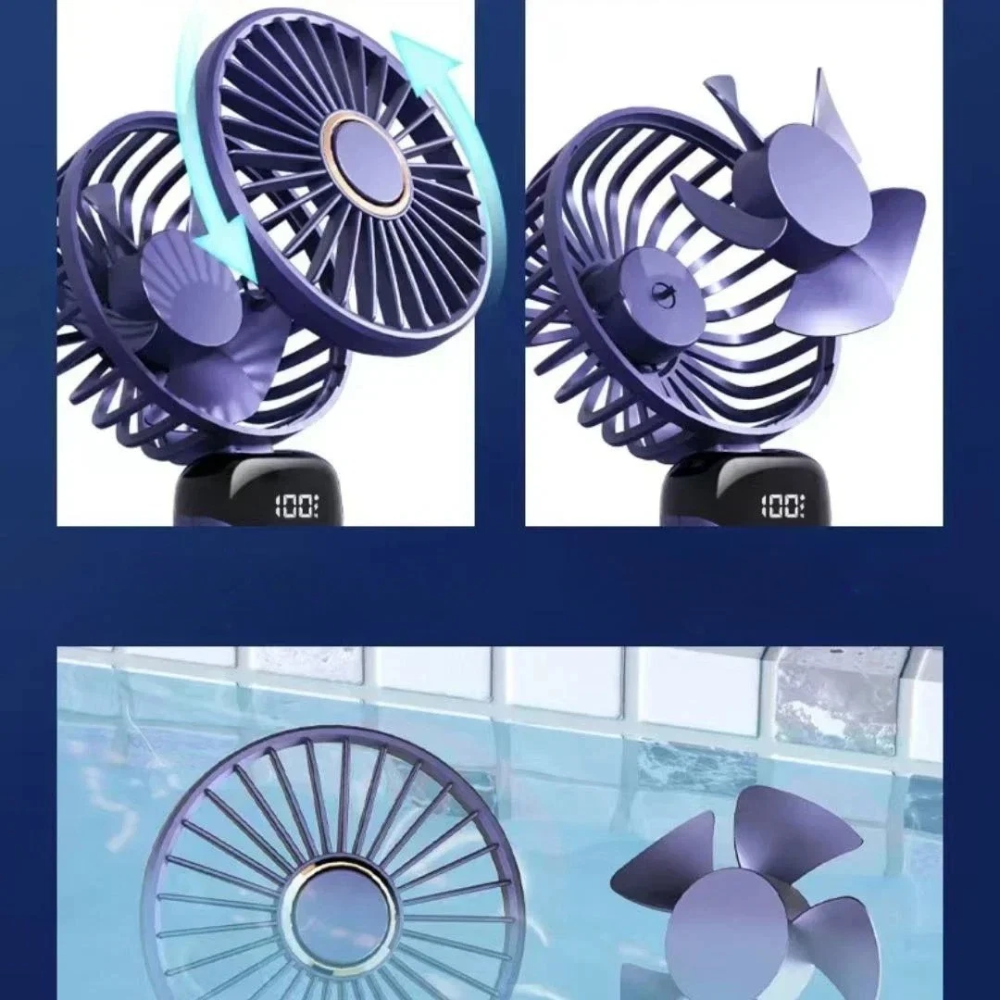 Mini Hand-held Fan Portable Folding Desk Fan Cooler Cooling USB Rechargeable Fan