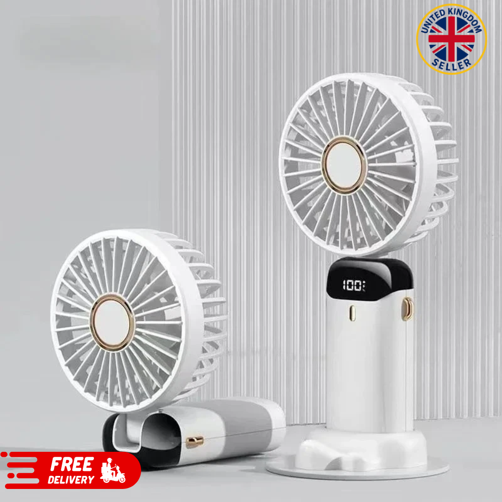Mini Hand-held Fan Portable Folding Desk Fan Cooler Cooling USB Rechargeable Fan