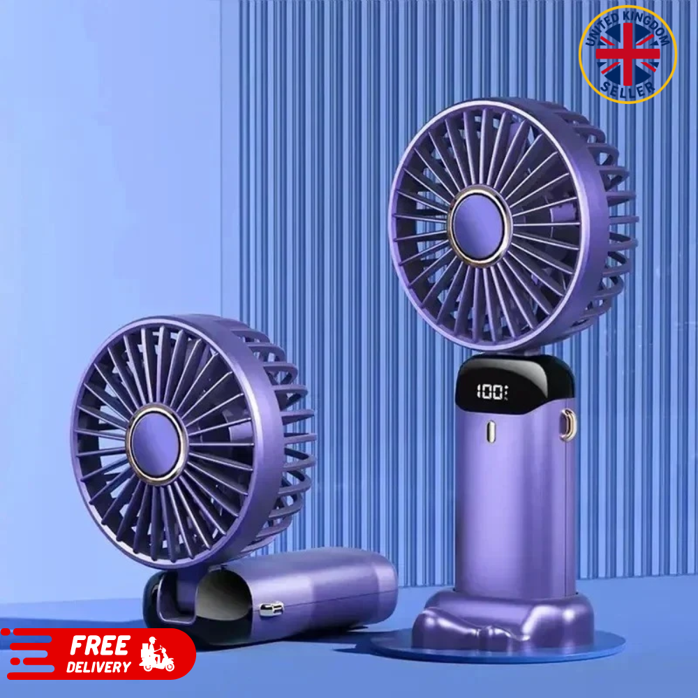 Mini Hand-held Fan Portable Folding Desk Fan Cooler Cooling USB Rechargeable Fan